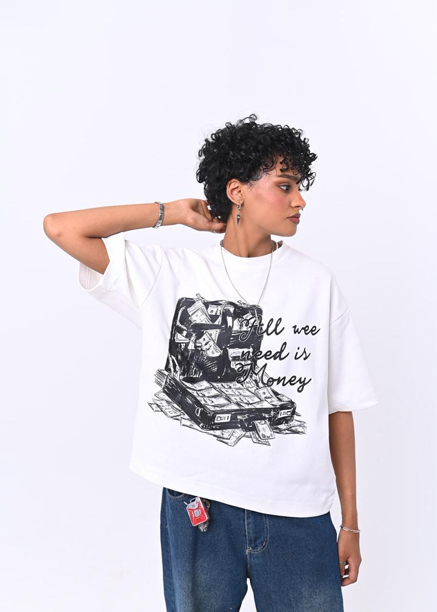 Hustle | White Tee