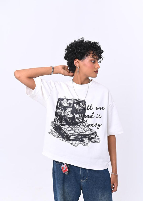 Hustle | White Tee