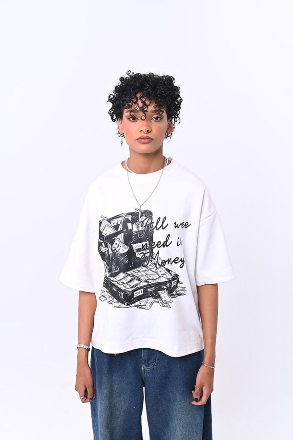 Hustle | White Tee