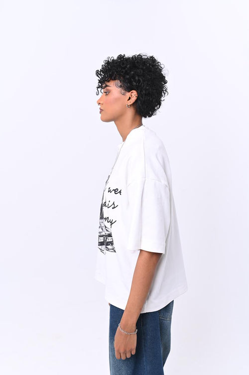 Hustle | White Tee