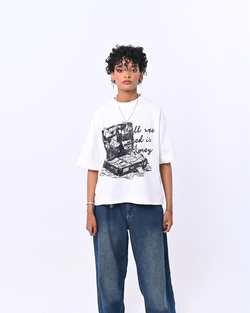 Hustle | White Tee