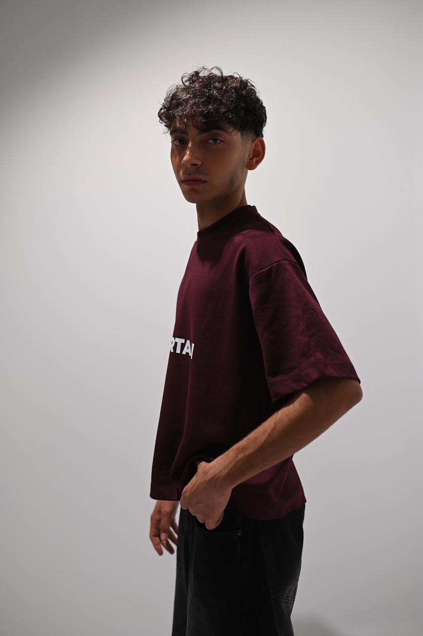 Off-Center| Burgundy Tee